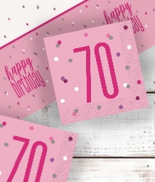 Pink Glitz 70th Birthday Party Supplies | Balloon | Decoration | Pack